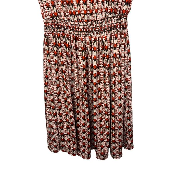Max Studio Dress Womens Small Sundress Mini Sleeveless Orange Print Work Casual - Picture 9 of 12